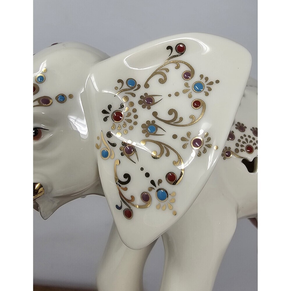 Lenox Jewels of Light Elephant Pierced Ivory Fine China Sculpture 24k Gold NEW - Picture 8 of 10